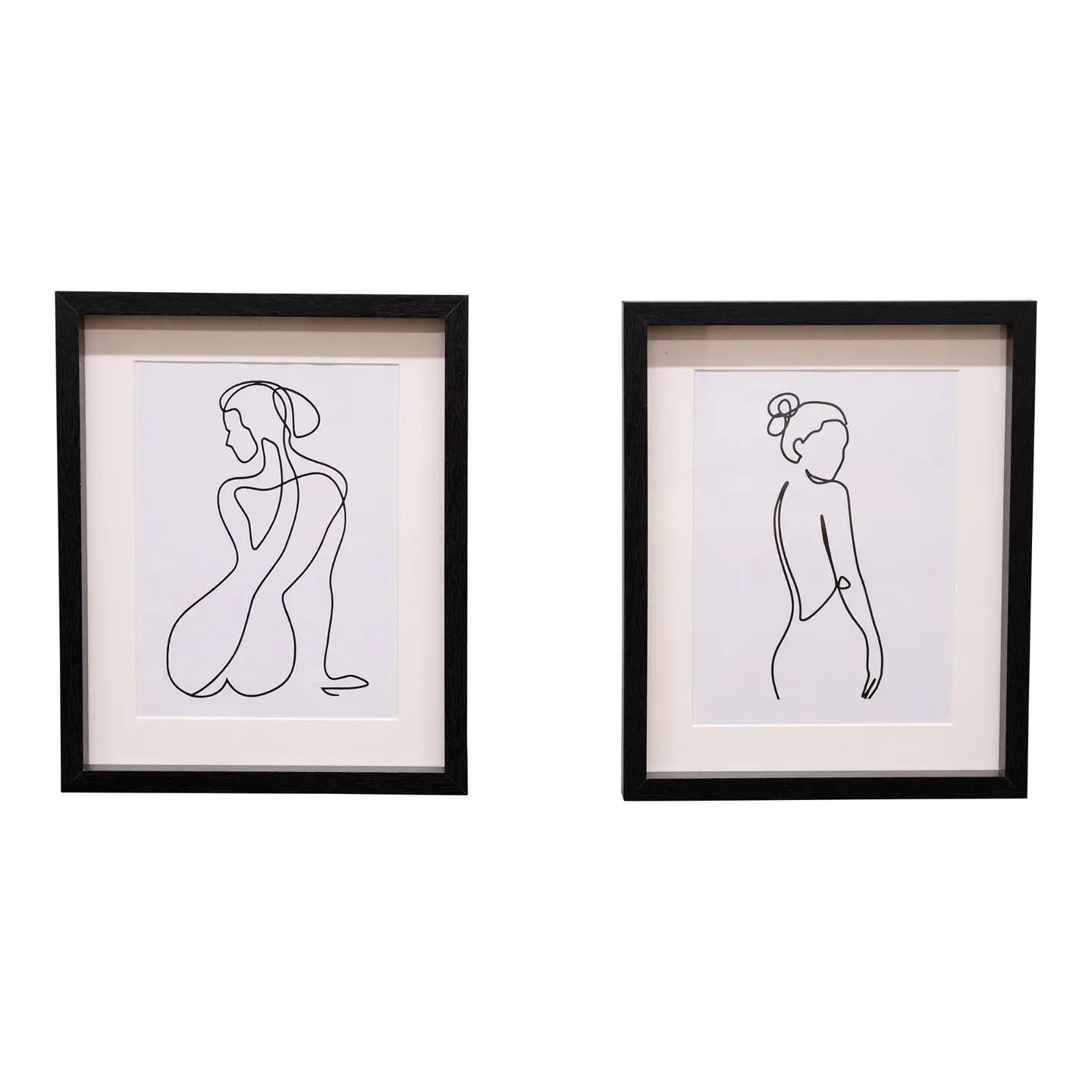 Two Black Framed Prints of Silhouettes