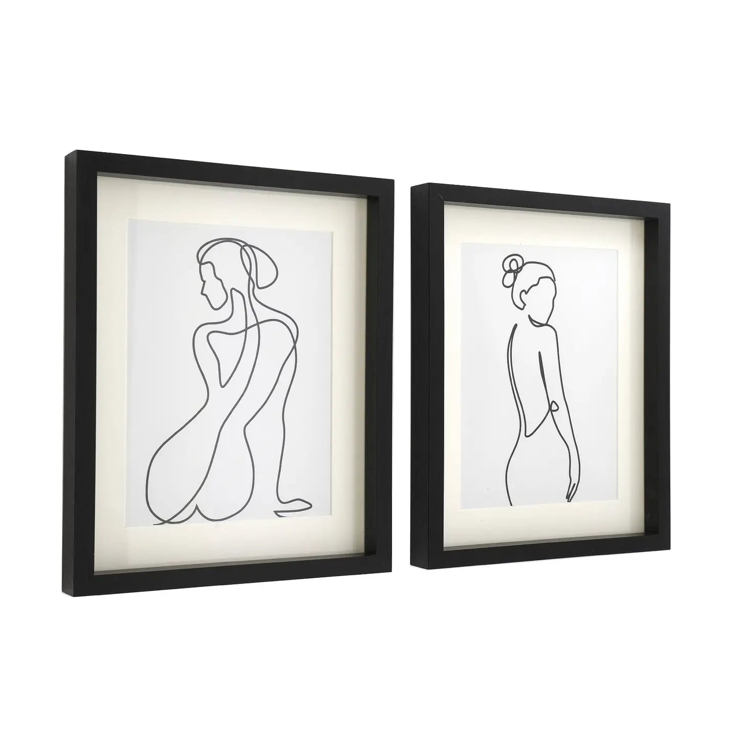 Two Black Framed Prints of Silhouettes