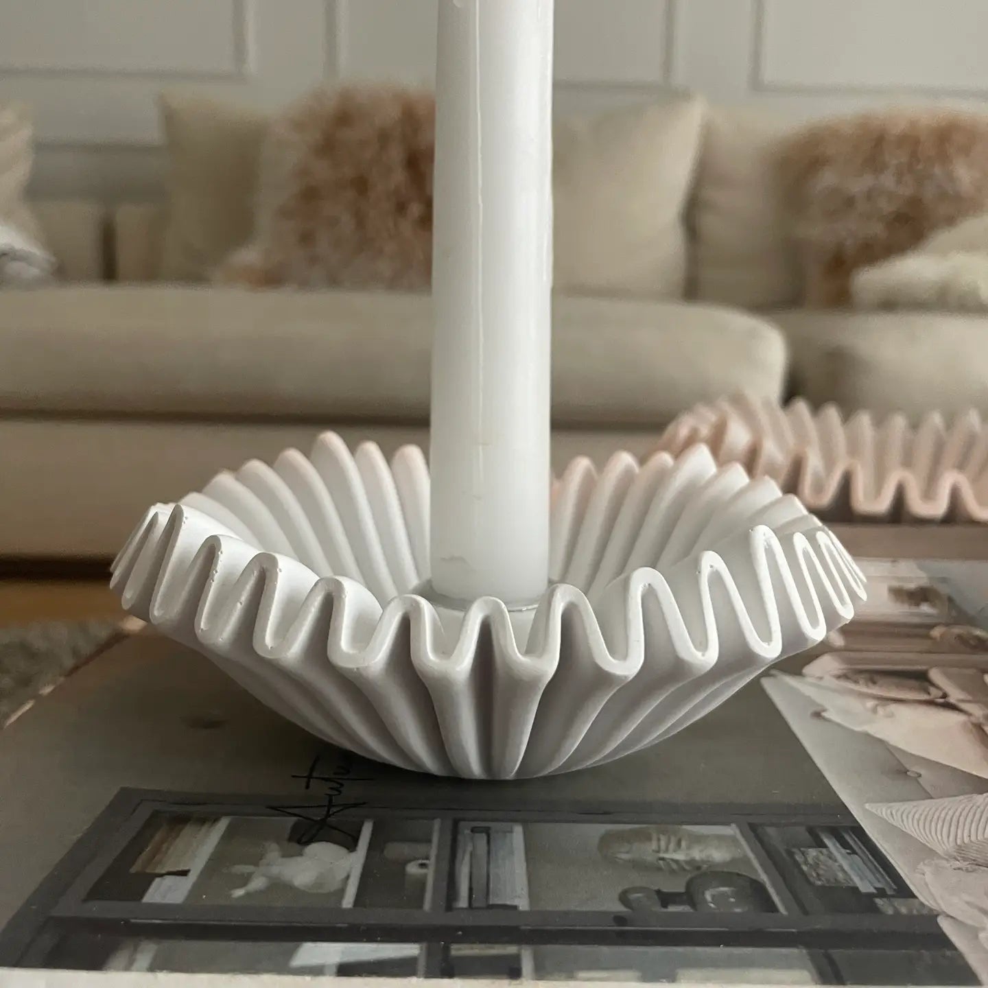 Ruffle Decor Candle Holder