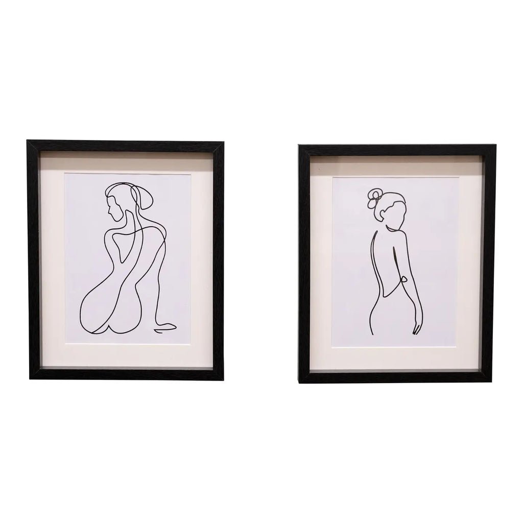 Two Black Framed Prints of Silhouettes