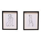 Two Black Framed Prints of Silhouettes