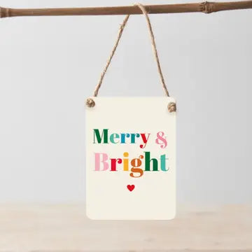 Merry & Bright Mini Metal Sign