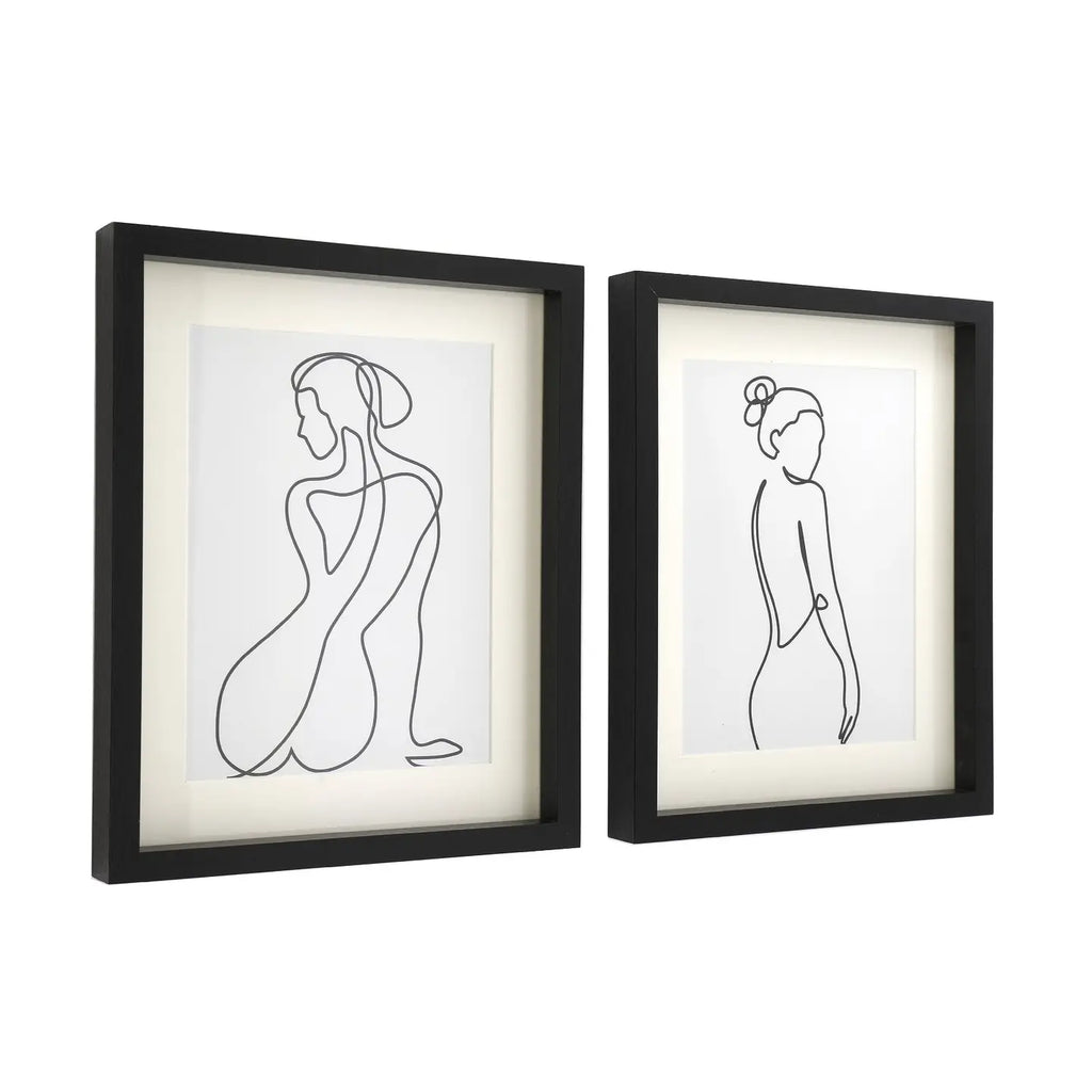 Two Black Framed Prints of Silhouettes