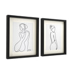 Two Black Framed Prints of Silhouettes