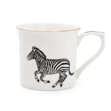 Zebra Mug with Gold Rim