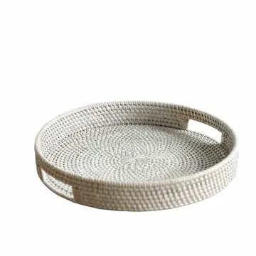 Whitewash Rattan Tray